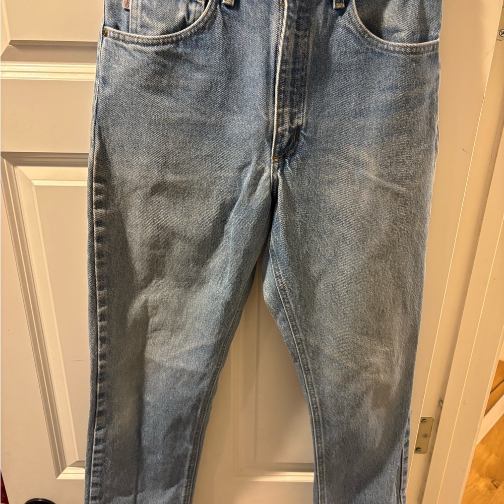 Carhartt Blue Straight Leg Jeans with Contrast Stitching